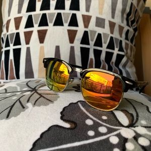 Yellow mirrored sunglasses adult